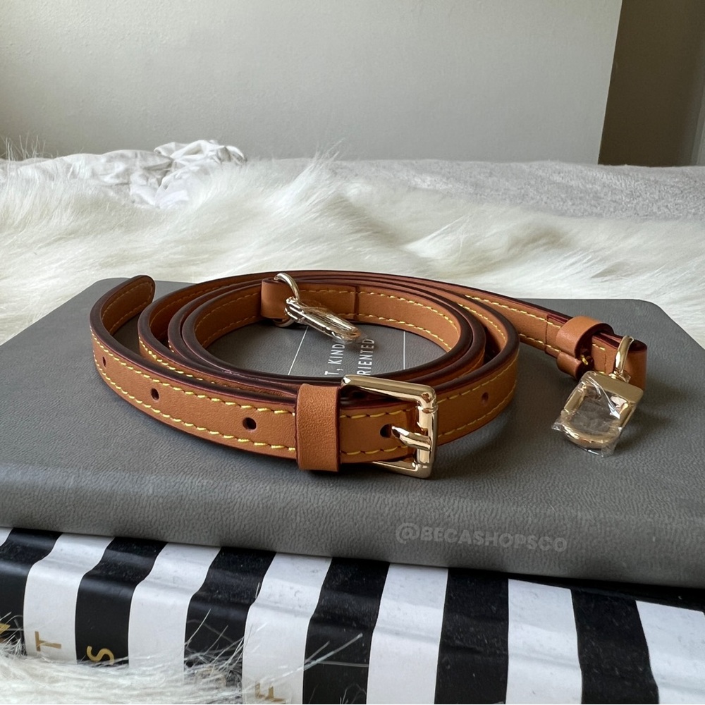 Beeswax Red Trim Premium Vachetta Strap Replacement For Louis Vuitton Croisette